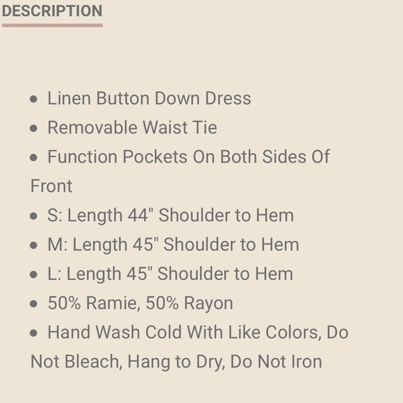Linen Button Down Dress “At First Glance” - Picture 8 of 8